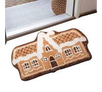 Gingerbread House Door Mat | 1*pcs Dirt Trapping Door Mats | Entryway Rug | Welcome Mat | Soft Winter Entryway Rug For Front Porch, Indoor Holiday Home Décor