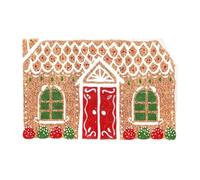 Gingerbread House Door Mat Gingerbread House Christmas Doormat Non-Slip PVC Floor Mat Holiday Design For Front Door Porch Entryway Indoor Outdoor Home Decor