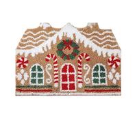 Gingerbread House Door Mat Gingerbread House Christmas Doormat Non-Slip PVC Floor Mat Holiday Design For Front Door Porch Entryway Indoor Outdoor Home Decor