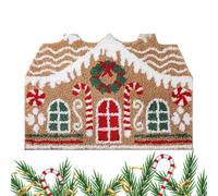 Gingerbread House Front Door Mat, Christmas Doormat Indoor Outdoor, Non Slip Gingerbread House Shaped Coir Entrance Door Mat, Christmas Entry Rug Houses Floor Rug for Bedroom Shower Floor