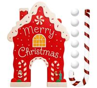 Gingerbread House Golf Kit Family Party Decoration with Candy Cane Sticks | Backyard Mini Golf for Family Home Room Office Holiday Outdoor Party Celebration
