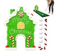 Gingerbread House Golf Kit Funny Christmas Decor with Candy Cane Sticks | Mini Golf Course for Outdoor Holiday Office Room Home Family Party Celebration