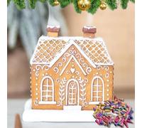 Gingerbread House Incense Burner, Christmas Snowy Winter Cabin Incense Burner, Home Incense Cone Burner with 60 Incense Cones, Resin Incense Cone Holder Christmas Room Chimney Decorations