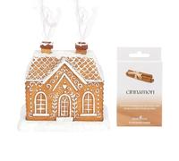 Gingerbread House Incense Burner with 15 Cinnamon Cones | Christmas Ornament with Sparkling Snow Details | Festive Scent & Cosy Winter Decor