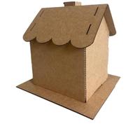 Gingerbread House Kit w/Scalloped Roof (Cardboard) - Pack of 5 - Designed & Made in The USA - Christmas Holiday Craft for Home, Classroom, Family DIY Decor