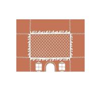 Gingerbread House Playhouse Tablecloth Reusable Washable Christmas Decorations for Indoor and Outdoor Kids Table Tent with Easy Setup for Family Gatherings Holiday Parties Winter Table (Brown)
