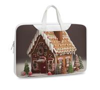 Gingerbread House Printed Leather Shoulder Messenger Bag Briefcase for Men Women Travel Business Office Hangbag Laptop Pack Crossbody
