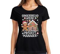 Gingerbread House Project Manager Gift Idea Ladies T-Shirt, black, M