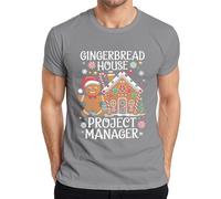 Gingerbread House Project Manager Gift Idea Men's T-Shirt, gray, L