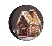Gingerbread House Spare Tire Cover Waterproof Dustproof Car Wheel Protector Portable for RV SUV Truck Travel Trailers Accessories 17 inch
