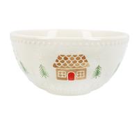 Gingerbread House Stoneware Bowl | Christmas Snack Nibbles Bowl | Festive Serving Dish Christmas Serving Bowl Xmas Bowl - 12cm