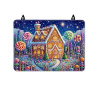 Gingerbread House Stove Top Cover for Electric Stove, Christmas Fanciful Lollipops Candy Canes Christmas Red Pu Surface Rv Cover for Small Kitchen Spaces Cottage Kitchen Decor 28x20 Inch