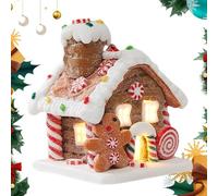 Gingerbread House Tree Topper, Gingerbread House Decoration, Luminous Christmas Decoration, Fairytale Candy House Made of Soft Clay, Fairy Tale Candy House for Children's Room