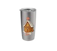 Gingerbread House with Candy Cane Path Stainless Steel Insulated Tumbler