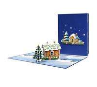 Gingerbread Houses with Snowy Scene 3D Pop Up Christmas Card