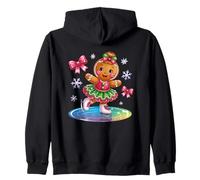 Gingerbread Ice Skating Christmas Fun Zip Hoodie