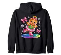 Gingerbread Ice Skating Rainbow Delight Zip Hoodie