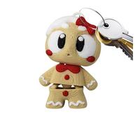 Gingerbread Keychain - Christmas Sensory Key Chain, Holiday Fidget Toy with Bow, Keychain Accessory with Design, Fun Item for Purse Phone Luggage Handbag Office and Tabletop