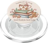 Gingerbread Latte Society Winter Reading Lover Design PopSockets PopGrip for MagSafe