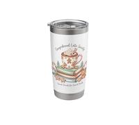 Gingerbread Latte Society Winter Reading Lover Design Stainless Steel Insulated Tumbler