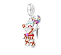 Gingerbread Male Character Charm 925 Silver Charm Compatible with Pandora Charms, Trollbeads, Chamilia, Biagi and Many Other UK Charm Bracelets.