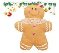 Gingerbread Man - 19.69x14.17 inches Plush and PP Cotton | Gingerbread Man Pillow, Delightful, Offering Comfort and Warmth, Enhancing Indoor Spaces, Stuffed Animal | Bedroom, Home