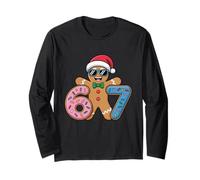 Gingerbread Man 67 Birthday Donut Christmas Meme Six Seven Long Sleeve T-Shirt
