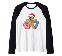 Gingerbread Man 67 Birthday Donut Christmas Meme Six Seven Raglan Baseball Tee