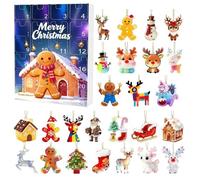 Gingerbread Man Adventn Calendars 2025, 24 Days Christmas Countdown Calendars, 2D Acrylic Flat Gingerbread Man Pendant Adventn Calendar, Hanging Pendant Christmas Tree Decorations