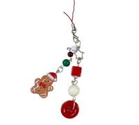 Gingerbread Man and Bear Phone Charm Keychain Stylish Gingerbread and Bear Phone Decoration Daily Resin Accessories, フリーサイズ