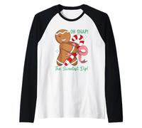 Gingerbread Man Candy Cane Dancing Oh Snap The Sweetest Dip Raglan Baseball Tee
