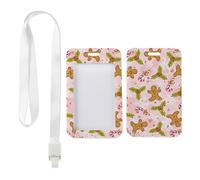Gingerbread Man Candy Cane ID Card Holder with White Lanyard, Security Card Holders, Vertical ID Cards Protector for Worker, Vertical Cards Protector for Student, Nurse Essentials Nurse Accessories