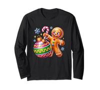 Gingerbread Man Candy Cane Ornament Fun Long Sleeve T-Shirt