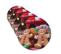 Gingerbread Man Candy Car Air Fresheners Cards Set of 4 Pieces Personalized Car Fresheners Gifts for Men Women Auto Aromatherapy Tablets Hanging Scented Cards for Wardrobe Bathroom