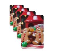 Gingerbread Man Candy Car Air Fresheners Cards Set of 4 Pieces Personalized Car Fresheners Gifts for Men Women Auto Aromatherapy Tablets Hanging Scented Cards for Wardrobe Bathroom