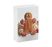 Gingerbread Man Candy Cigarette Case Waterproof Crush-Proof Cigarette Holder Case Compact Travel Cigar Holder for 20 Cigarettes, Durable Scratch-Resistant Design for Men & Women
