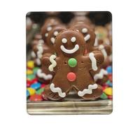 Gingerbread Man Candy Desk Pad, Washable for Office/Gaming/Writing, Rubber Base, Polyester Surface