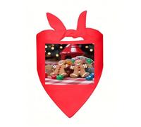Gingerbread Man Candy Dog Bandana Cute Soft Triangle Bibs Washable Kerchief Adjustable Dog Scarf Puppy Neckerchief Stylish Handkerchief Pet Bandana Pet Scarfs for Small Dogs Cat Pet Red-Style