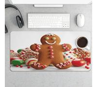 Gingerbread Man Candy Gaming Mouse Pad 12x24 Inch Desk Pad Protector Waterproof Non-Slip Rubber Base Keyboard Mat Extra Large Desktop Mat for Office Home Computer Laptop Table Accessory