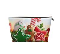 Gingerbread Man Candy Leather Travel Wash Bag, Stylish and Durable, Easy to Carry