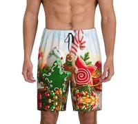 Gingerbread Man Candy Men'S 1-Pack Sleep Shorts Loungewear With Side Pockets, Breathable Fit, Available In Big.
