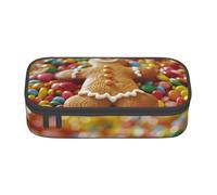 Gingerbread Man Candy Multifunctional Stationery Bag, fit for Travel, Office Supplies, Makeup, and Desk Organization