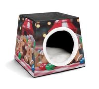 Gingerbread Man Candy Pet Tent for Small Cats and Dogs,Cat House - Soft Comfort Washable,Dog Bed Open Design Pet Tents Indoor Outdoor Travel