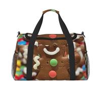 Gingerbread Man Candy Print Ample Space Travel Duffle Bags Large Capacity Hand Travel Bag for Airplane Weekend