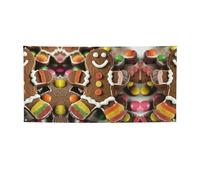 Gingerbread Man Candy Print Banner Party Backdrops For New Year Graduation Wedding Birthday Party Decor