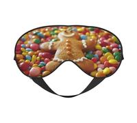 Gingerbread Man Candy Print Eye Mask,Silk-Like Sleep Mask,Night Sleeping Mask for Men Women,for Sleep Relaxation