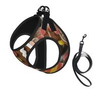 Gingerbread Man Candy Print Harness Leash Set For Cat Dog, Reflective Adjustable Escape-Proof Vest Lead With Soft Breathable Mesh, For Small Pets And Kitten Puppy