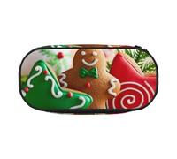 Gingerbread Man Candy Print Pencil Pouch for Kids Fun Pencil Case Pouch for Girls Large Pen Case with Zipper, Portable Pencil Bag Holder for School Sudent Teacher Stationery