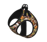 Gingerbread Man Candy Print Small Dog Cat Pet Leash Vest Harness, Reflective Vest For Outdoor Walk Hike
