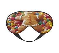 Gingerbread Man Candy Print Stylish Eye Mask Lightweight Travel Yoga Nap Meditation Camping Work Relaxation